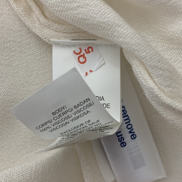 Lucky Brand Ivory Peasant Crinkle Gauze Tassels Embroidery Boho Size:S - Picture 12 of 16